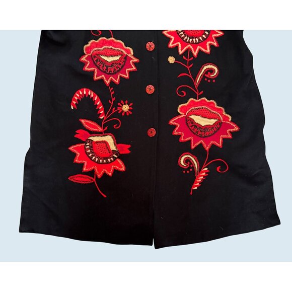 INDIGO MOON Embroidered Wearable Art Jacket Coat Sz 1X - Picture 4 of 8